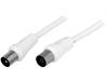 CA1060, Кабель; 75Ом; 1,5м; с двойным экраном; белый, LOGILINK