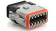 AT06-12SA-SRGRY Crimp Housing, Receptacle, 2 Rows, 12 Poles ,Keying Option A, Grey