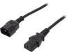 AK-440201-012-S Кабель; IEC C13 "мама", IEC C14 "папа"; 1,2м; черный; 10А; 250В