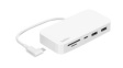 INC011BTWH Multi-Port Adapter, USB-C Plug - USB-A Socket / USB-C Socket / RJ45 Socket, White