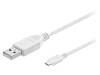 96193 Кабель; USB 2.0; вилка USB A, вилка micro USB B; 1м; белый