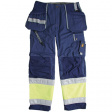 665170469-C54 Tool Pocket Trousers with Reflex 665 Size C54/L blue-yellow