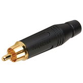 ACPR-BLK, Вилка; RCA; "папа"; прямой; пайка; черный; позолота; на провод, Amphenol