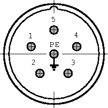 8GN-DMS2-6P, Cable connector, 6-pin 5+PE, Souriau Esterline Sunbank