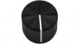 RND 210-00357 Aluminium Knob, black, 6.4 mm shaft