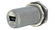 1310-0008-02 USB A mini; 1310; на PCB, на панель, гайка спереди; THT; V: USB 2.0