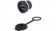 1310-1014-01 Гнездо; USB A; 1310; на панель, гайка сзади; пайка; с заглушкой