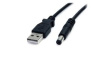 USB2TYPEM USB Cable USB-A Plug - 5.5 x 2.1 mm Barrel Plug 900mm USB 2.0 Black