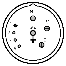 8GN-DMS2-8P, Cable connector, 8-pin 4+3+PE, Souriau Esterline Sunbank