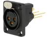 CP30081 Гнездо; XLR; "мама"; PIN:3; прямой; с кнопкой, герметичный; THT