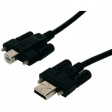 EX-K1555V Screw lock USB 2.0 cable, A to B, male to male 5 m Black