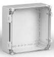 WPCP303013T Cubo W 300 x 300 x 132, с петлями и замками, прозрачная крышка, PC, IP66