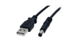 USB2TYPEM2M USB Cable USB-A Plug - 5.5 x 2.1 mm Barrel Plug 2m USB 2.0 Black