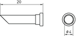 LT 44C, Soldering Tip Round shape beveled 45° 4 mm, Weller