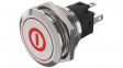 82-6151.1AA4.B001 Illuminated Pushbutton, Red, 1CO, IP65/IP67, Momentary Function