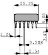 4610X-102-105LF Resistor network SIL 1 MOhm +- 2 %