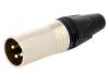 NC3MXX-D, Вилка; XLR; "папа"; PIN:3; прямой; на провод; пайка; 3,5?8мм; 16А, Neutrik
