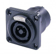 NLT4FP-BAG Panel socket Speakon stx black, 4 poles