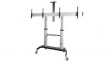 STNDMTVDUO Portable Rolling TV Stand with Multimedia Device Shelfs, 37 ... 60", 50kg, Silver