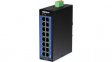 TI-G160WS 16-Port Gigabit DIN-Rail Switch , 16x 10/100/1000 WebSmart