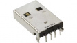 48037-0001 Вилка; USB A; на PCB; THT; PIN:4; угловой 90°; экранированный
