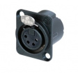 NC4FD-LX-BAG XLR Receptacle 4 Poles, Straight, Socket