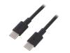 66318 Кабель; USB 2.0; с обеих сторон,вилка USB C; 1м; черный