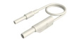 MAL S WS-B 100/2,5 WHITE Test Lead, Plug, 4 mm - Socket, 4 mm, White, Nickel-Plated Brass, 1m