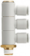 KQ2VT04-02AS Triple threaded elbow R1/4"-4.0 mm