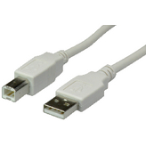 RND 765-00257, USB Cable USB-A Plug - USB-B Plug 4.5m USB 2.0 White, RND Connect