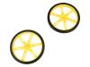 WHEEL 80?10MM PAIR YELLOW Колесо; Диам.вала:3мм; Ось: D-образный профиль; желтый; резина