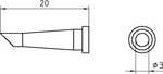 LT 33C, Soldering Tip Round shape beveled 45° 3 mm, Weller