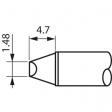 STTC-014 Soldering tip Angled, length 4.7 mm 2.0 mm