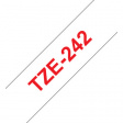 TZE-242 Label Tape 18 mm Red on White 8 m