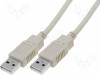 BQC-USB2AA/3 Кабель; USB 2.0; вилка USB A, с обеих сторон; 3м; светло-серый