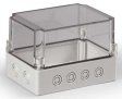 SPCK131813T Cubo S 125 x 175 x 125 мм, 50 мм основание, Pg выбивные отверстие, прозрачная кр