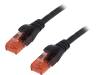DK-1612-005/BL Patch cord; U/UTP; 6; многопров; CCA; ПВХ; черный; 0,5м