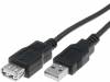 AK-300202-018-S Кабель; USB 2.0; гнездо USB A, вилка USB A; никелированные; 1,8м