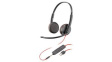 209747-201 Headset, Blackwire 3200, Stereo, On-Ear, 20kHz, USB/Stereo Jack Plug 3.5 mm, Black / Red