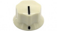 RND 210-00279 Plastic Round Knob, white, 6.4 mm