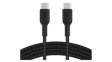 CAB004BT1MBK Braided Cable USB-C Plug - USB-C Plug 1m Black