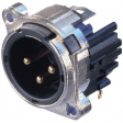 NC3MBH XLR Panel-mount male receptacle 3 B Horizontal / PCB Mountin