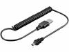 TCAB-122 Кабель; USB 2.0,спиральный; вилка USB A, вилка mini USB B