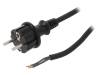 W-97209, Кабель; SCHUKO вилка,вилка CEE 7/7 (E/F),провода; 4м; черный, PLASTROL