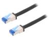 CQ7073S Patch cord; S/FTP; 6a; многопров; Cu; PE; черный; 5м; 26AWG