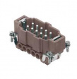 CNEM 10 RY CNE RY, 10 poles + earth, male insert, with male contacts, silver plated
