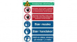 RND 605-00203 COVID-19 Reception, Safety Sign, Danish, 262x371mm, 1pcs