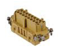 JCSEF 16, JCSE - JSE, 16 poles + earth, female insert, with female contacts, tinned, ILME