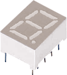 HDSP-F501, Дисплей: LED; 7-сегментный; 10мм; зеленый; 1,03-3,5мкд; анод; 0,4", Broadcom (Avago)