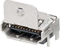 1-1747981-1, Std HDMI RA SMT Panel grd Flange Tel, TE Connectivity